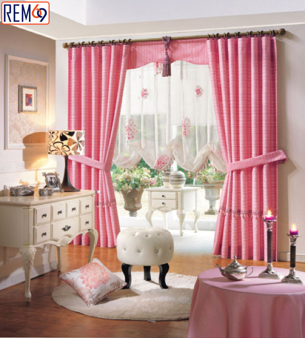 rèm vải màu hồng hải phòng